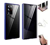 Anti-Peeping Magnetic Tempered Glass Double-Sided Phone Case for Samsung S25/S24/S23/S22/S21 Series, 360 All-Round Protection & Anti-Drop (for Samsung S20plus,Blue)