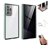 Anti-Peeping Magnetic Tempered Glass Double-Sided Phone Case for Samsung S25/S24/S23/S22/S21 Series, 360 All-Round Protection & Anti-Drop (for Samsung S24FE,Green)