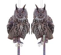 Anti Pigeon pour Balcon, Effaroucheur Oiseaux Repulsif Pigeon, Effaroucheur Pigeons Balcon, Corbeau Anti-Pigeon, Hibou Anti Pigeons, Epouvantail Balcon Jardin Extérieur 2 Pièces Carton