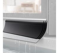 anti-pluie pour portes et fenêtres 1 2 3 4 5 pièces Bande de protection d'eau en caoutchouc pour appui de fenêtre, largeurs 25 35 45 mm, bandes d'étanchéité(Black 3 PCS,W 45 MM)