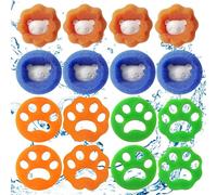 Anti Poil Machine à Laver, 16 Pièces Boule Anti Poil, Enleve Poil Animaux Réutilisable, Balle de Lavage, Attrape Poils Machine a Laver pour Vêtements et la Literie