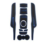 Anti Poussière Antidérapant pour Fiesta MK7 2009 2010 2011 2012 2013 2014 2015 Tapis Rainure Porte en Caoutchouc Coussin Tasse Fente Dessous Verre Tampon Adhésif pour Voiture(Blu)