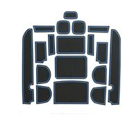 Anti Poussière Antidérapant pour Nissan pour NAVARA D40 2008-2012 4DR Rainure Porte Tasse Coussin Fente Rangement Dessous Verre Autocollant Anti-poussière Tapis en Caoutchouc(Blu)