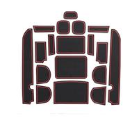 Anti Poussière Antidérapant pour Nissan pour NAVARA D40 2008-2012 4DR Rainure Porte Tasse Coussin Fente Rangement Dessous Verre Autocollant Anti-poussière Tapis en Caoutchouc(Rosso)