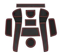 Anti Poussière Antidérapant pour VW Up/Seat MII/pour Skoda pour Citigo 2013-2021 Tapis Antidérapant en Caoutchouc pour Porte Voiture Accessoires Rainures(Rosso)