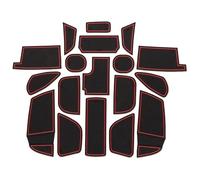 Anti-poussière Tapis Voiture pour Focus 3 pour Facelift RS St 2015 2016 2017 Tapis Porte Antidérapant pour Rainure Voiture Coussin en Silicone pour Fentes(Rosso)