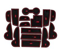 Anti-poussière Tapis Voiture pour Hyundai IX35 2009 2010 2011 2012 2013 2014 2015 Tapis Porte Antidérapant pour Rainure Voiture Coussin en Silicone Fente(Rosso)