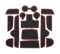 Anti-poussière Tapis Voiture pour KIA pour Forte K3 pour Cerato 2019 2020 Tapis Porte Antidérapants en PVC Antidérapant Rainures Voiture Gobelet Coussin(Rosso)