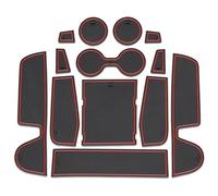 Anti-poussière Tapis Voiture pour Mazda 3 BP pour Axela 2019 2020 2021 2022 Tapis Antidérapants en Caoutchouc pour Rainures Porte Accessoires Voiture Autocollants Coussin(Rosso)
