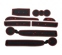 Anti-poussière Tapis Voiture pour Skoda pour A7 A5 2 2007-2014 Tapis Antidérapant en Caoutchouc pour Porte Intérieure Voiture Accessoire Style 8 Pièces(Rosso)
