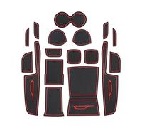 Anti-poussière Tapis Voiture pour Suzuki pour Vitara 2016 2017 2018 2019 2020 2021 2022 2023 Tapis Rainure Porte Voiture Antidérapant Portière Coussin Fente Porte-gobelet(Rosso)