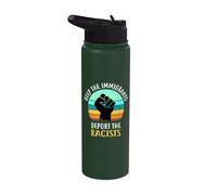 Anti-racisme - Gardez les immigrants déportent les racistes Stainless Steel Insulated Water Bottle
