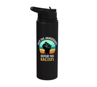 Anti-racisme - Gardez les immigrants déportent les racistes Stainless Steel Insulated Water Bottle
