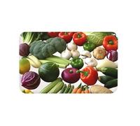 Anti-saleté Tapis de Bienvenue Introduction de Divers légumes, Tapi de Douche, Cuisine, Intérieur, Salle de Bain, Facile à Nettoyer Tapi de Douche 40X60cm