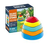 Anti-Slip Balance Stones, Kids Coordination Game, 5 Piece Stepping Stones Material, Heavy Duty Design with Indoor Outdoor Use, Skill Development Toy with Safe Grip, Preschoolers Kindergarten f