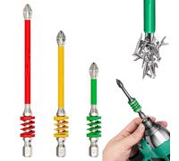 Anti-Slip Magnetic Phillips Bit with Spring, Spring Impact Non-slip Hexagonal Electric Screwdriver Bits for Electricians, One Push to Eject Quickly, No More Slipping of Saw Teeth (65+90+110mm)