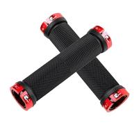 Anti-Slip Rubber Mountain Bike Handlebar Grips with Double Locks | Rubber and aluminum alloy mountain bike handlebar grips featuring Đual locks to stay firmly in place & relieve hand pressure