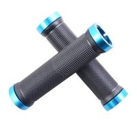 Anti-Slip Rubber Mountain Bike Handlebar Grips with Double Locks | Rubber and aluminum alloy mountain bike handlebar grips featuring Đual locks to stay firmly in place & relieve hand pressure