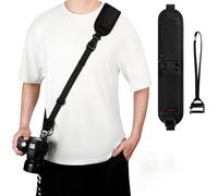 Anti Slip Shoulder Strap with Quick Release and Safety Strap, Adjustable Strap for DSLR Camera Nikon Canon Sony Fuji Black One Size, Black, One Size