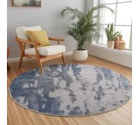 Anti Slip Tapis Rond 100 cm Entretien Facile, Onirique Aurore Neige Pins Impression Isolation Phonique Tapis Rond pour Chambre d’Enfant Salle de Bain Entrée Intérieur - Gris