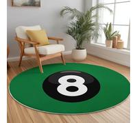 Anti Slip Tapis Rond 60 cm Entretien Facile, Simple Aquarelle Plantes Feuilles De Palmier Impression Isolation Phonique Tapis Rond pour Chambre d’Enfant Salle de Bain Entrée Intérieur - Vert Noir