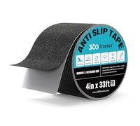 Anti Slip Traction Tape, 4" x 33' Waterproof Non Skid Griptape, Anti-Friction 80-Grit Non-Slip Roll, Outdoor/Indoor Stair Treads for Step, Slippery Floors, Ramps, Walkways (Black)