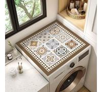 Anti Slip Washing Machine Cover,Bohemian Mandala Silicone,60x60cm,Super Absorbent,Quick Dry Dust Cover,Washer And Dryer Top Protector Mat For Laundry Room Living Room Kitchen (50 x50 cm,Color 2)