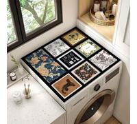 Anti Slip Washing Machine Cover,Bohemian Mandala Silicone,60x60cm,Super Absorbent,Quick Dry Dust Cover,Washer And Dryer Top Protector Mat For Laundry Room Living Room Kitchen (40 x50 cm,Color 4)