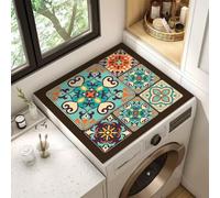 Anti Slip Washing Machine Cover,Bohemian Mandala Silicone,60x60cm,Super Absorbent,Quick Dry Dust Cover,Washer And Dryer Top Protector Mat For Laundry Room Living Room Kitchen (60 x50 cm,Color 1)