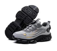 Anti-Smashing and Anti-Puncture Work Safety Shoes, Rotating Button Buckle Shoelace Labor Insurance Shoes, Breathable Fly Weaving Labor Protection Shoes, Outdoor Adventure Sports Safety Sneakers (Colo