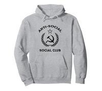 Anti-Social Club Russian USSR Soviet Union CCCP Communist Sweat à Capuche, Unisexe pour Adultes, Gris Chiné, L