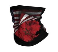 Anti-Solaire Chapeaux Demi-Visage,Drapeau marocain Vintage de l'Amérique et du Maroc,Écharpe Demi-Visage Unisexe Tube Bandeaux pour Homme Adulte Moto 26X30cm