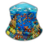 Anti-Solaire Protection du Visage, Bandana Océan Monde sous-Marin Coraux Récifs Poissons tropicaux Unisexe Bande de Cheveux pour Course à Pied Moto Extérieur