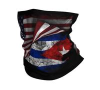 Anti-Solaire Protection du Visage,Drapeau cubain Vintage de l'Amérique et de Cuba,Écharpe Demi-Visage Élastique Tube Bandeaux pour Vélo Course à Pied Cyclisme 26X30cm
