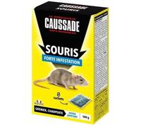 CAUSSADE Anti-Souris - Forte Infestation - Lieux secs - 5 Sachets céréales - Prêt à l'emploi - Une Ingestion Suffit - Fabriqué en France - 100g - CASAE4N