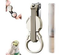 Anti-Splash Nail Clippers with Magnifying Glass, 2-in-1 Anti-Splash Nail Clipper and Bottle Opener, Multi-Functional Violin-Shape Anti-Splash Nail Clipper for Fingernails & Toenails (B)