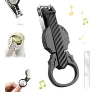 Anti-Splash Nail Clippers with Magnifying Glass, 2-in-1 Stainless Steel Nail Trimmer with Bottle Opener, Multi-Functional Violin-Shape Anti-Splash Nail Trimmer and File for Easy NailCare