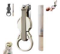Anti-Splash Nail Clippers with Magnifying Glass,Multi-Functional Violin-Shape Anti-Splash Nail Clipper,2-in-1 Stainless Steel Trimmer And Bottle Opener (Champagne, 16 * 10 * 2cm/6 * 4 * 0.7in)