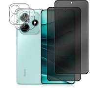 Anti-Spy Tempered Glass Compatible With Xiaomi Note 14 5g, [2+2 Pieces] Privacy Screen Protector + Rear Camera Protector 9h Hardness For Xiaomi Note 14 5g