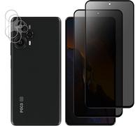 Anti-Spy Tempered Glass Compatible With Xiaomi Poco F5, [2 + 2 Pieces] Privacy Screen Protector + Rear Camera Protector 9h Hardness For Xiaomi Poco F5 5g