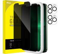 Anti-Spy Tempered Glass For Iphone 13 Pro 6.1 Inch With Rear Camera Lens Protection, Screen Protector Film, Installation Tool, 2 Pieces Each