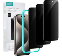 Anti-Spy Tempered Glass For Iphone 15 Pro, Easy Installation Frame, Ultra Resistant, Screen Protector, Anti-Scratch, Military Protection, Pack Of 3