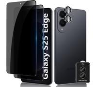 Anti-Spy Tempered Glass For Samsung Galaxy S25 Edge, 2 + 1 Piece Anti-Spy Screen Protector + Camera Lens Protector Film, 9h Hardness Bubble-Free Anti-Scratch Privacy Screen Protectors