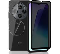 Anti-Spy Tempered Glass For Xiaomi 14c/Poco C75, [1 Piece] 9h Hardness Anti-Spy Screen Protector And [2 Pieces] Camera Protector, Privacy Screen Protector For 14c/Poco C75