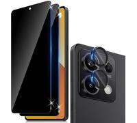 Anti-Spy Tempered Glass For Xiaomi Note 13 5g With Rear Camera Protector [2 + 1 Pieces], Protection Camera Lens For All Cases, Hardness 9h Hd Glass Anti-Spy Screen Protector