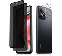 Anti-Spy Tempered Glass + Rear Camera Protector For Xiaomi Note 12 4g, [2 + 2 Pieces] 9h Hardness Anti-Peeping Screen Protector, Privacy Tempered Glass For Xiaomi Note 12 4g