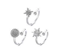 Anti Stress Anxiety Fidget Expandable Ring Rotating Gift Six-pointed Star Daisy for Sun Flower for Women Personality Jew