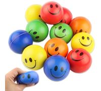 Anti-Stress Balles de Visage Drôle de Sourire,12PCS Funny Emoji Game Balls, Visages Amusants balles souriantes,pour Soulager l'anxiété de Stress Balles pour Enfants et Adultes Fête Cadeau-6CM