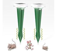 Anti Taupe, 3 Modes de Vibration Repulsif Taupe avec Lumière LED, Anti Taupe Solaire et Étanche, Repousse Taupe Serpent et Autres Rongeurs dans Jardin, Cour et Pelouse (2 Pièces)