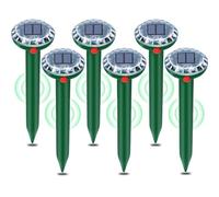 Anti Taupe Solaire Vibration et Ultrasons 6 Pièces,Repulsif Taupe Ultrason Solaire,Répulsif Serpent Ultrason avec IP65 Imperméable,Repousse Les Taupes et Autres Rongeurs pour Le Extérieur et Jardin